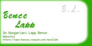 bence lapp business card
